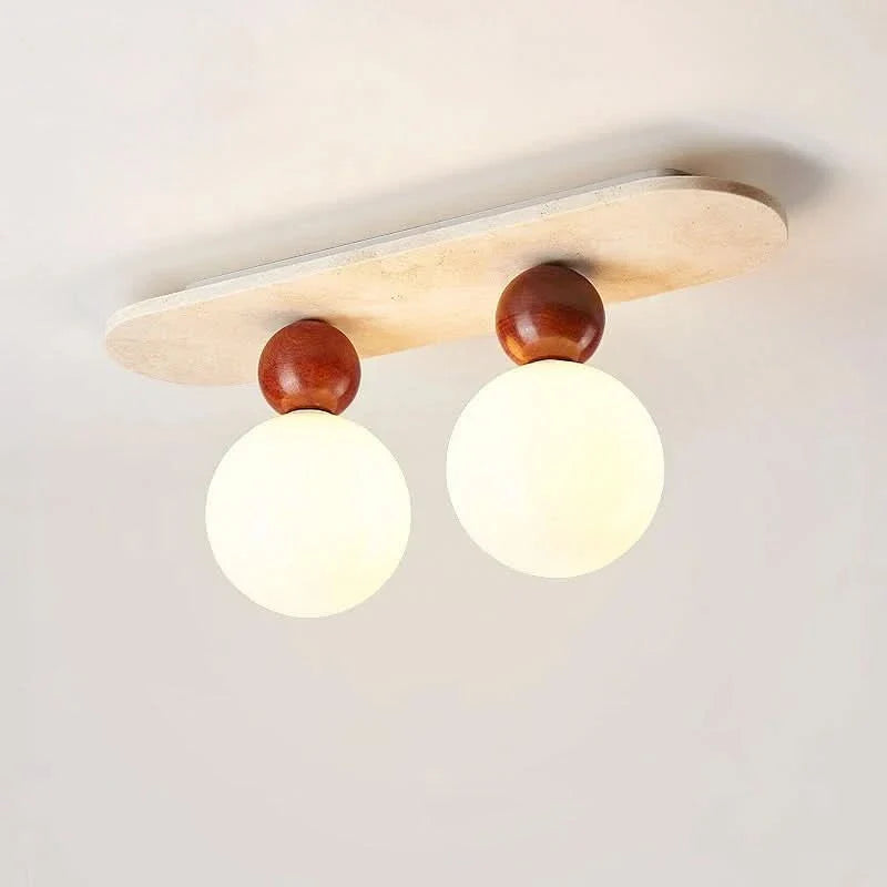 Ellipse Ceiling Light in Travertine for Contemporary Soft Interiors