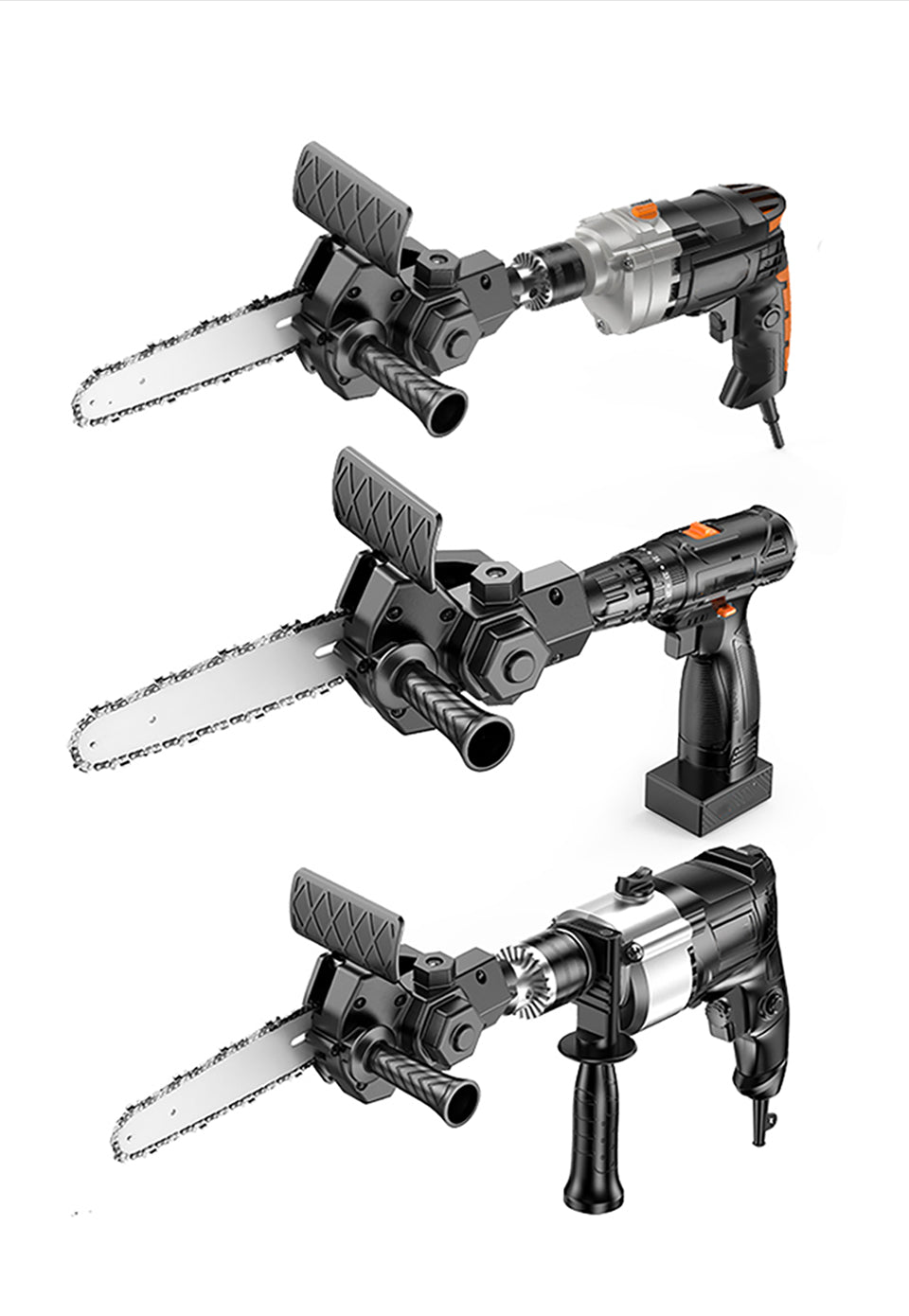 Compact Drill Attachment Chainsaw – Garden and Wood Cutting Tool