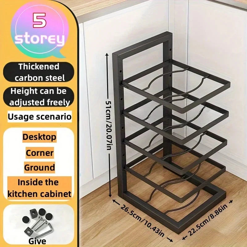 Adjustable Height Pot and Pan Organizer – Neatly Arrange Your Kitchen