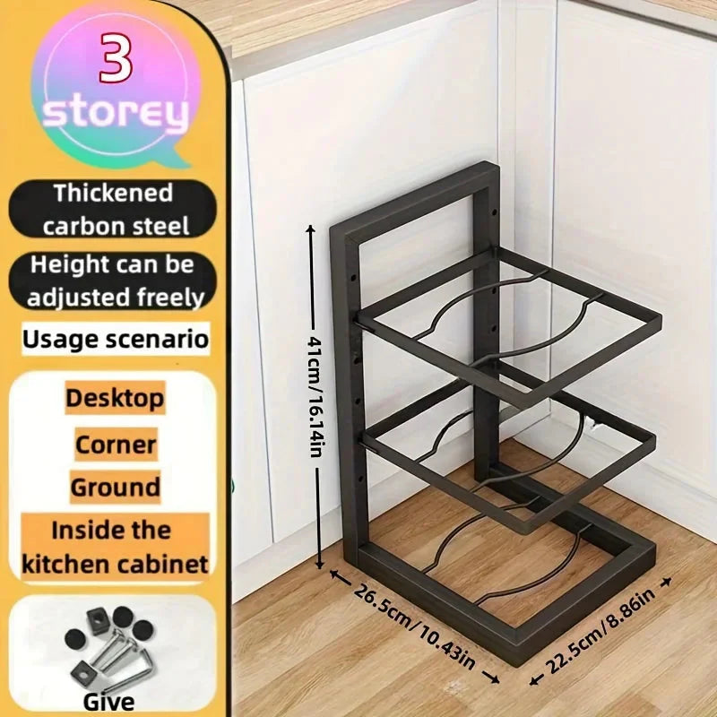 Adjustable Height Pot and Pan Organizer – Neatly Arrange Your Kitchen