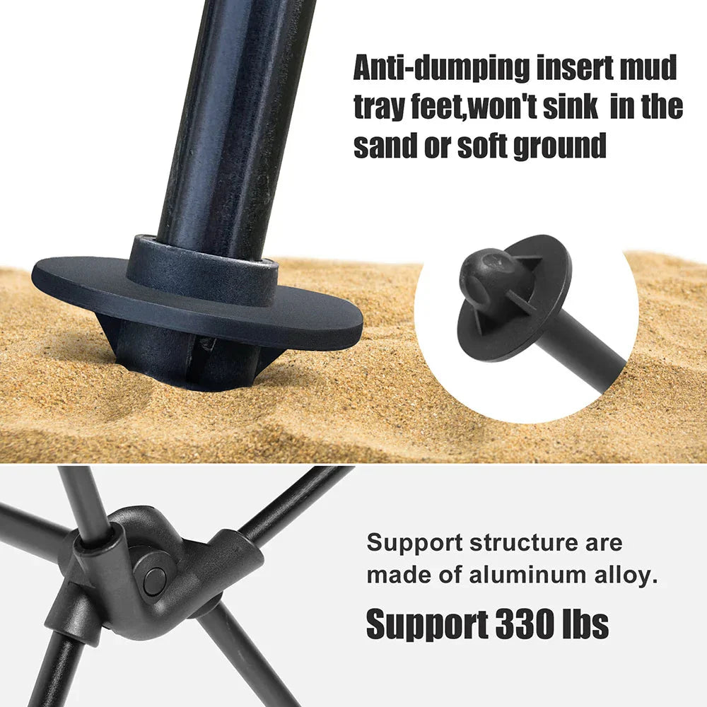 Lightweight Aluminum Frame Camping Chair - Holds Up to 150 kg