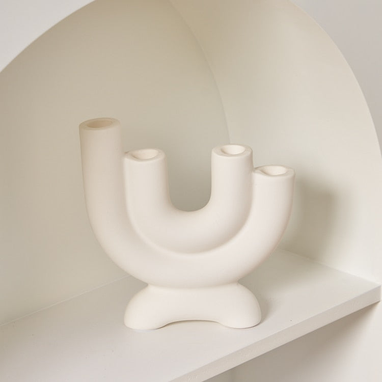 U-Shaped Ceramic Candle Holder