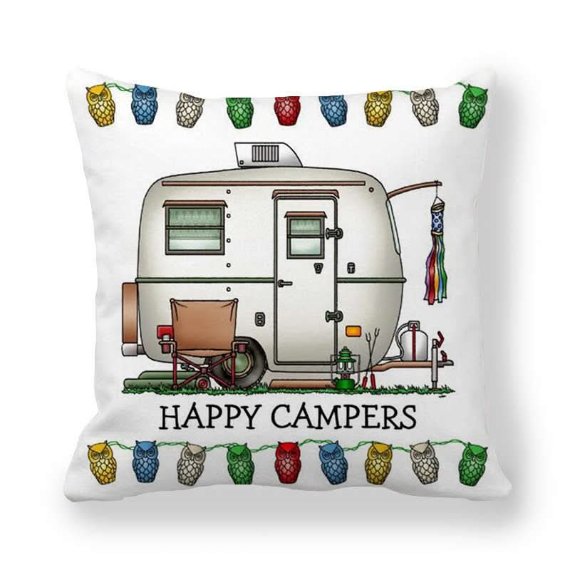 Owl Print Camping Cushion Cover for Comfortable Outdoor Decor