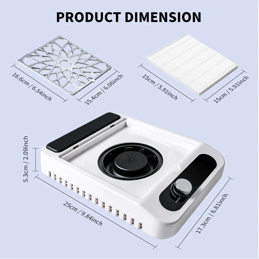 Nail Dust Extractor – Strong Suction and Interchangeable Filter