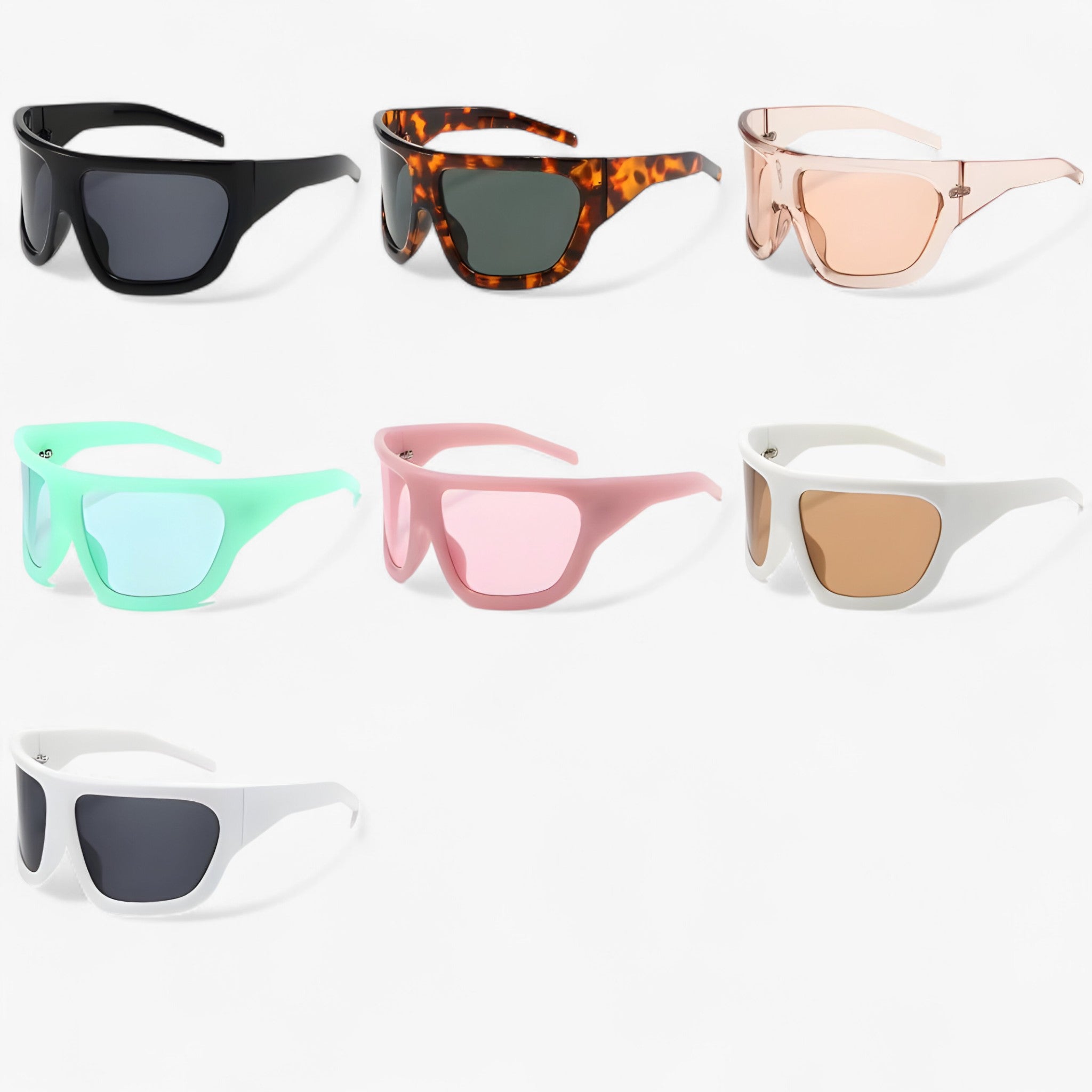 Large Sports Sunglasses with Wraparound Design