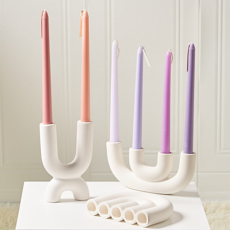 U-Shaped Ceramic Candle Holder