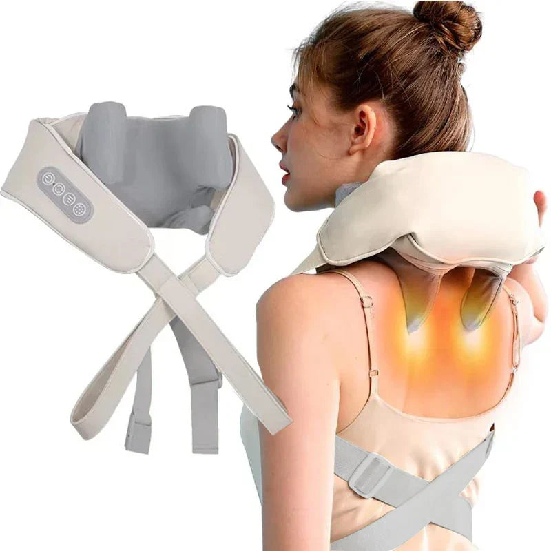Portable Shiatsu Massager for Neck and Shoulders with Heat – Rechargeable