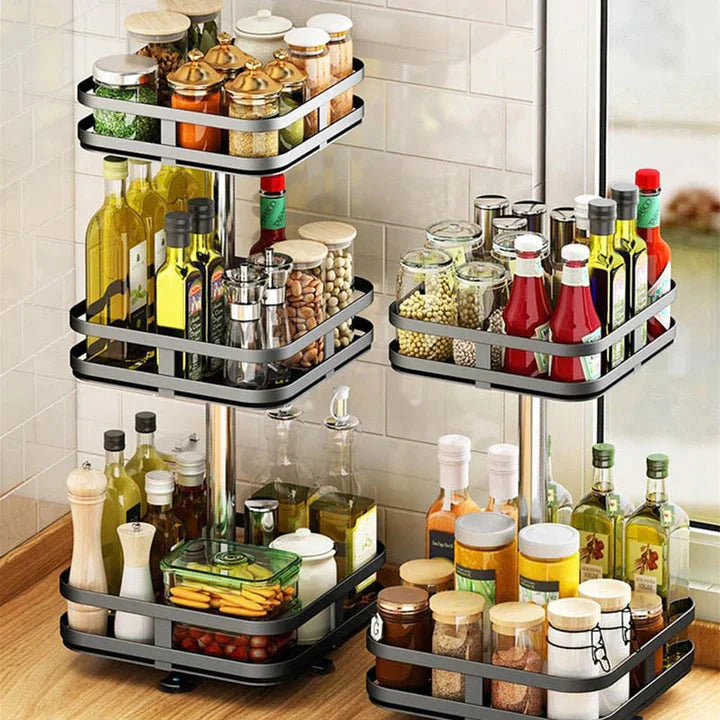 Tiered Spice Organizer with Rotating Design