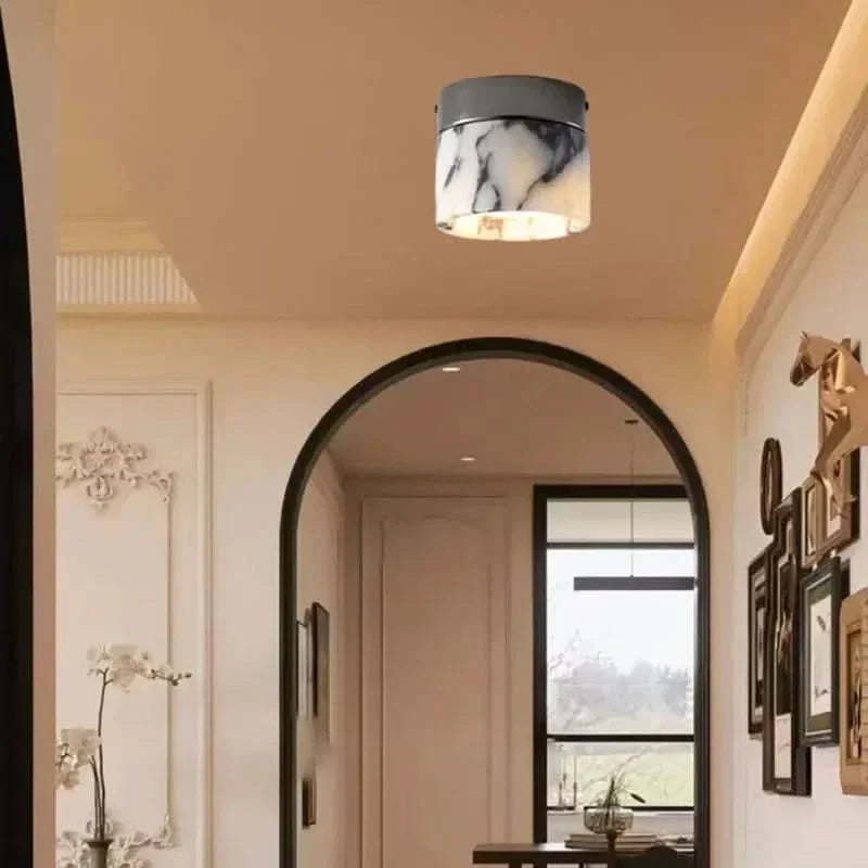 Nordic Marble Cylinder Ceiling Light with LED