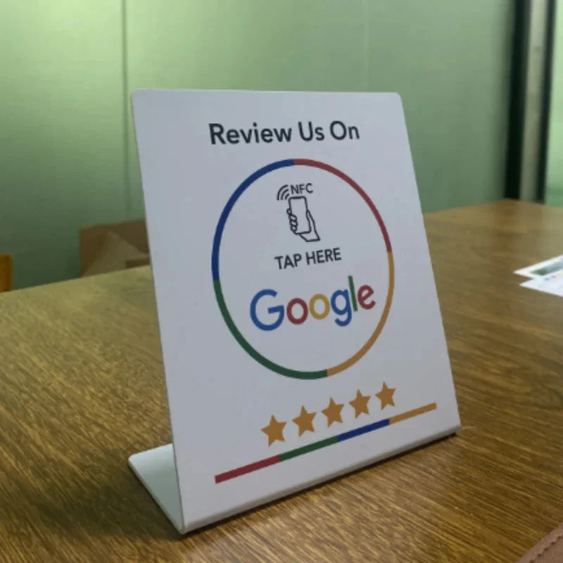 Customer Review Stand with NFC for Google Feedback Collection