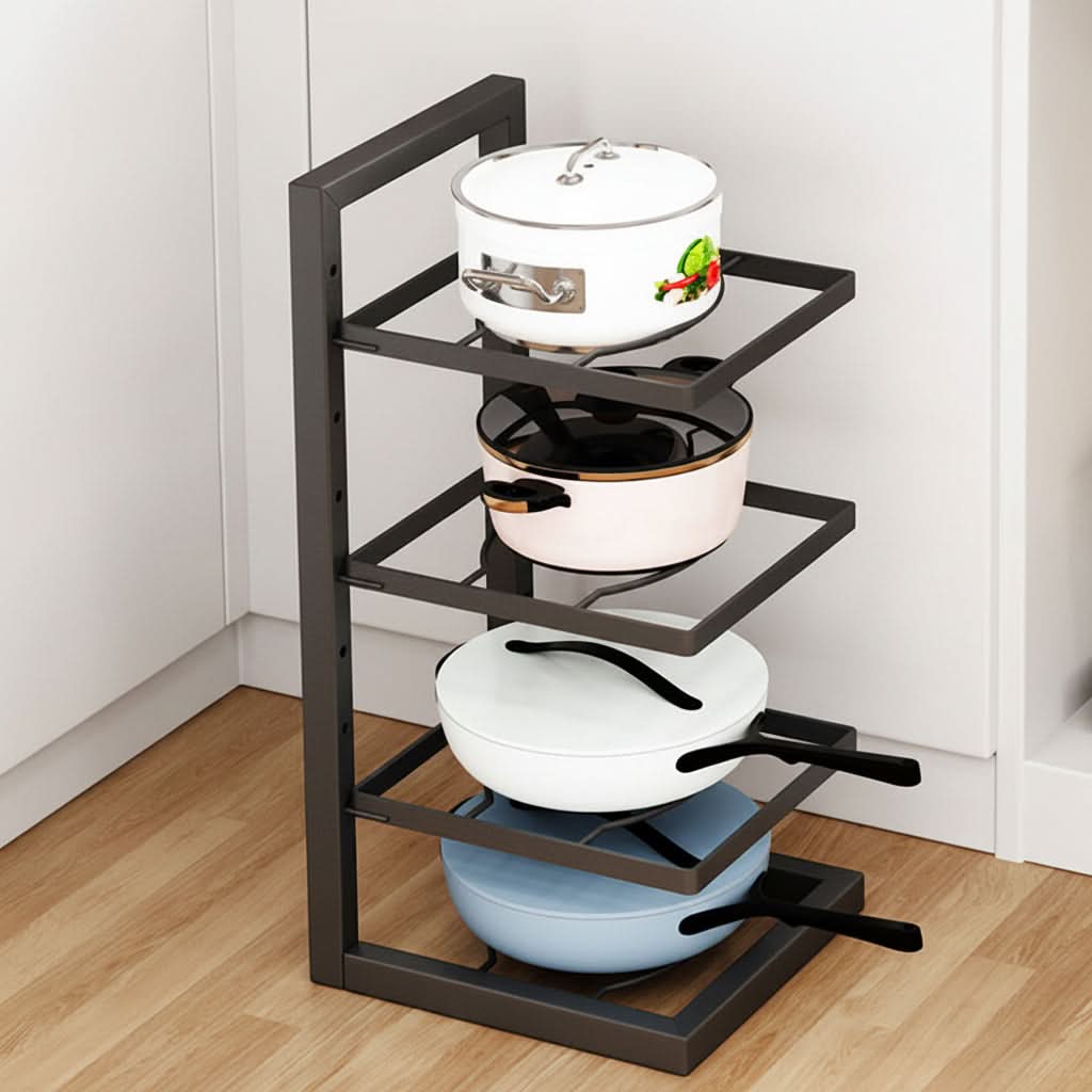 Adjustable Kitchen Shelf for Cookware and Frying Pans