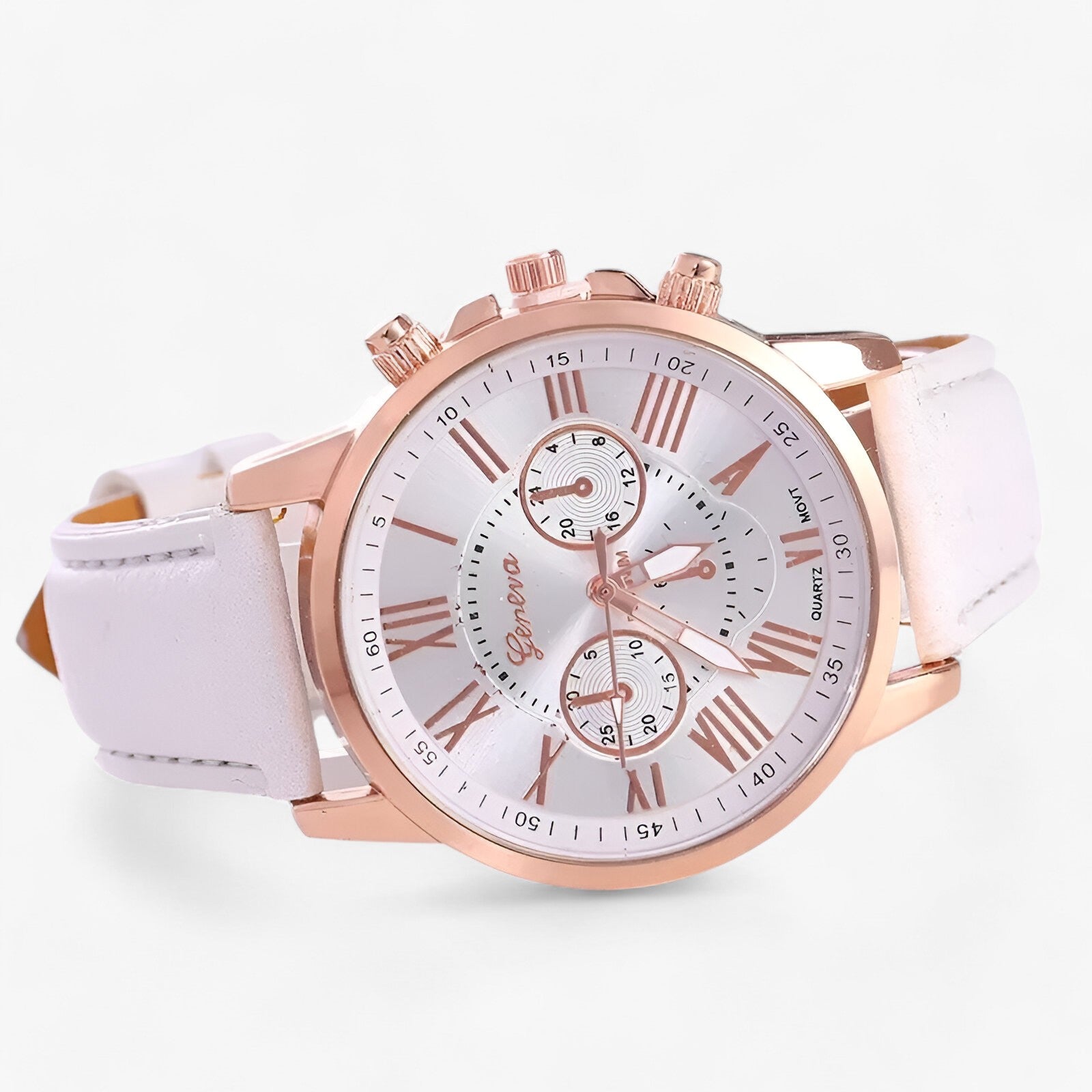Leather Strap Women's Timepiece Featuring Roman Numerals
