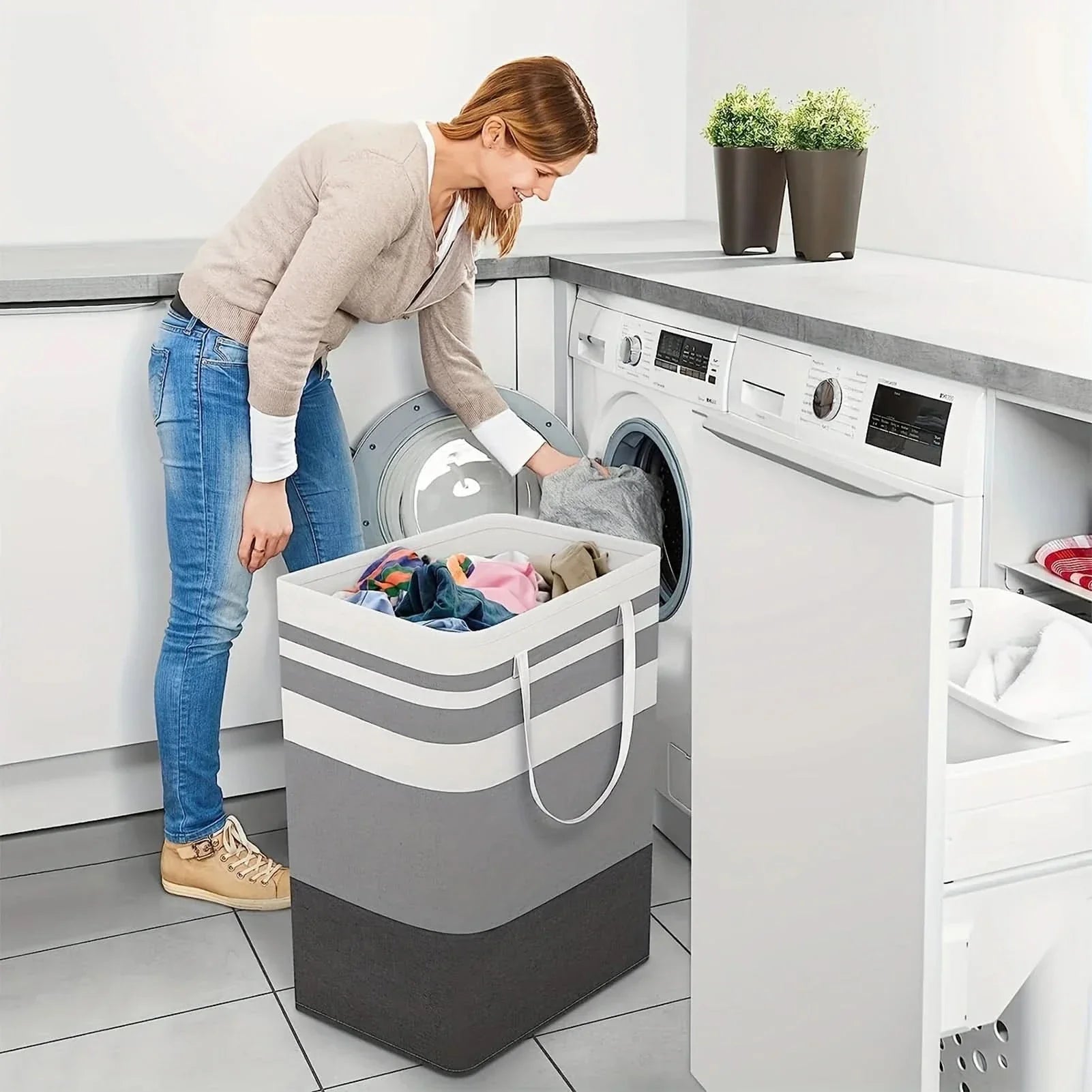 Spacious Laundry Hamper with Easy-Grip Handles