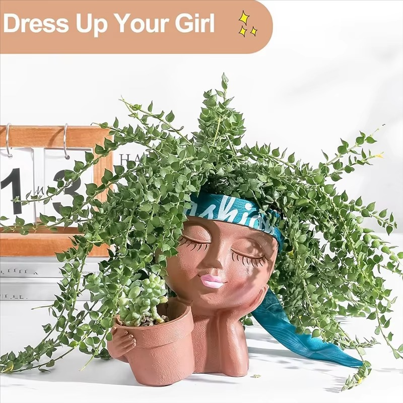 Indoor-Outdoor Planter with Drainage – Dual Face Sculptural Design