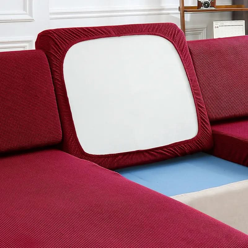 Thick Solid Color Sofa Seat Cover for Comfortable Stretch Fit