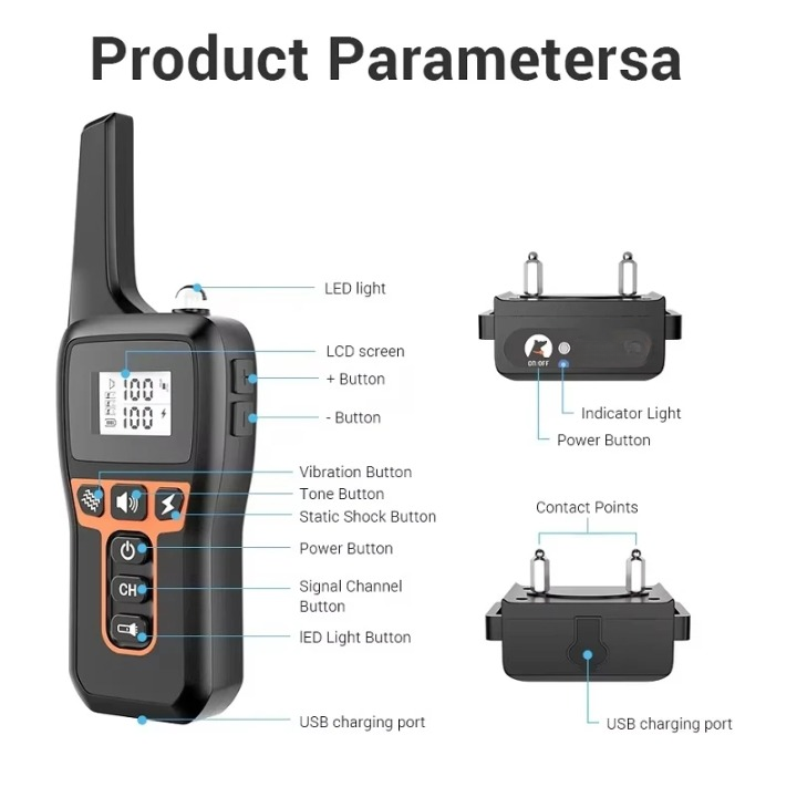 Remote-Controlled Dog Training Collar – 1000m Distance