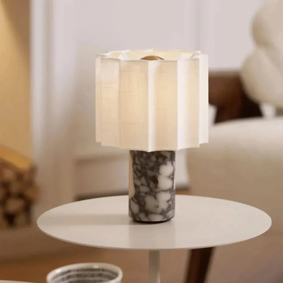 Dimmable Table Lamp with Natural Marble Finish