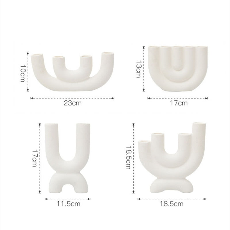 U-Shaped Ceramic Candle Holder