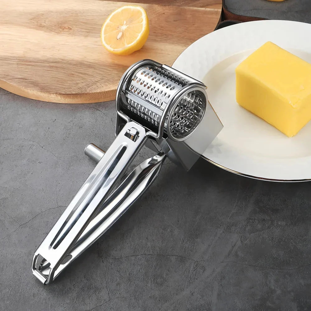 Hand Crank Stainless Steel Cheese Grater – Rotary Design