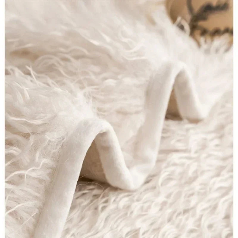 Stretchy Machine Washable Sofa Cover in Faux Lambswool