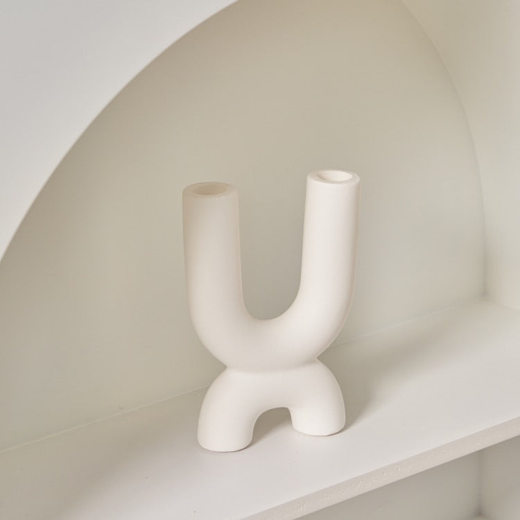 U-Shaped Ceramic Candle Holder