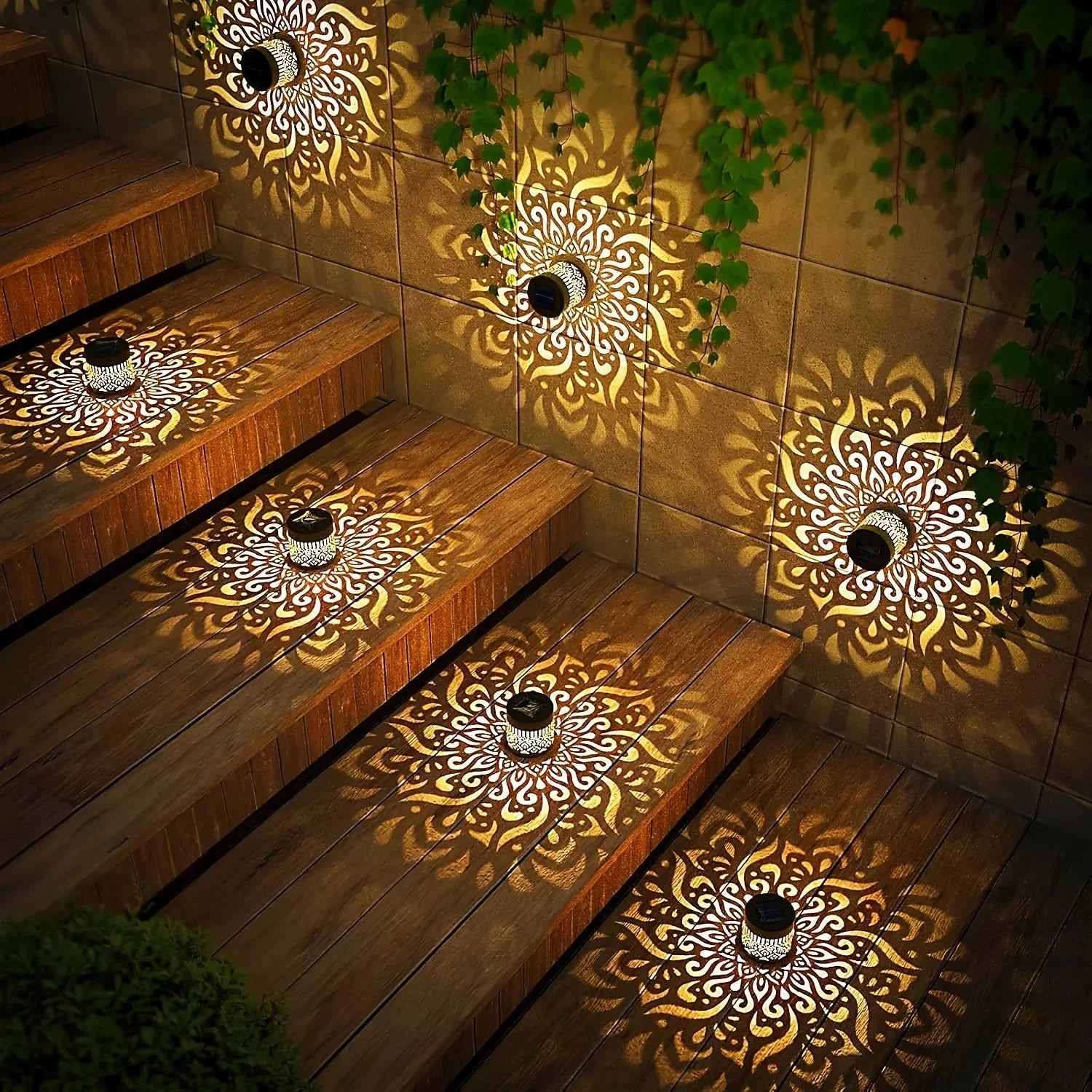 Decorative Solar Lantern – Garden Light with Shadow Design