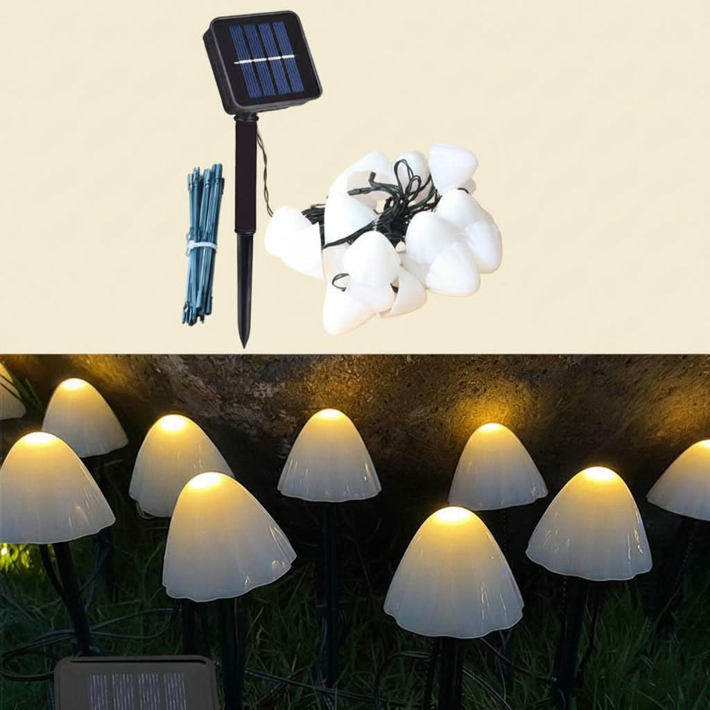 Solar Fairy Lights – Mushroom Design for Garden Decoration