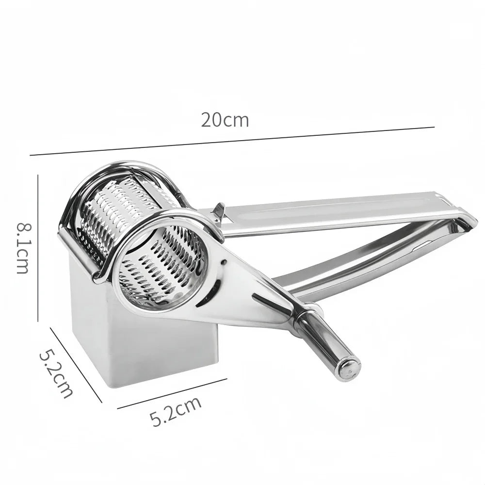 Hand Crank Stainless Steel Cheese Grater – Rotary Design