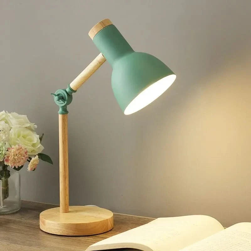 Adjustable Wooden Desk Lamp for Eye Comfort and Soft Lighting