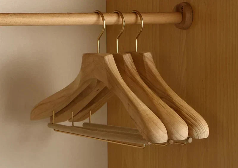 Set of 2 Wide Shoulder Hangers Made from Camphor Wood