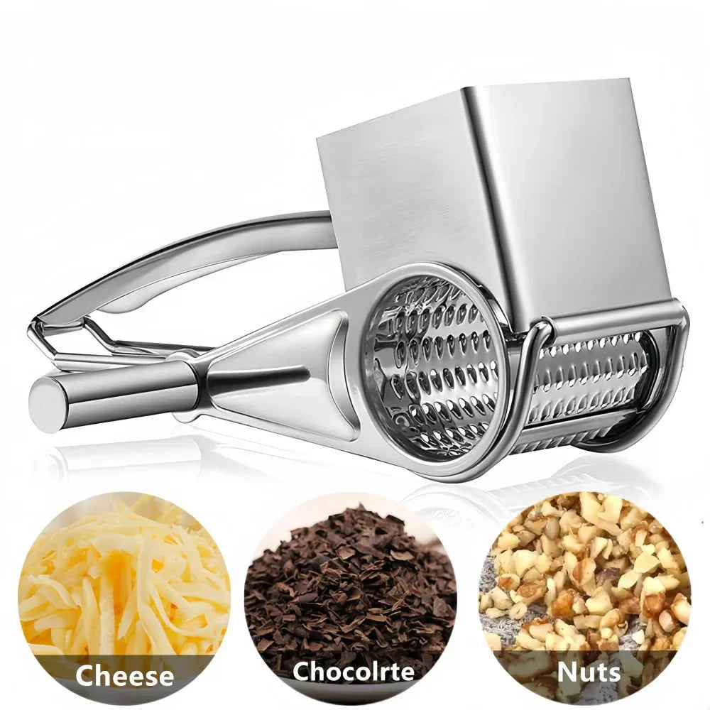 Hand Crank Stainless Steel Cheese Grater – Rotary Design