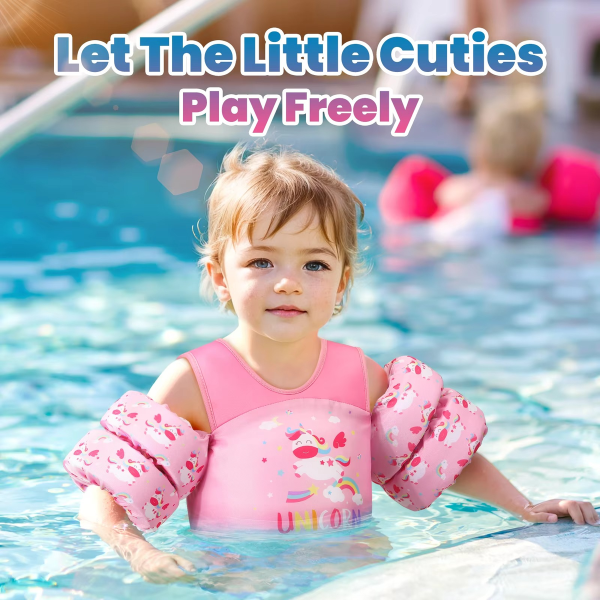 Children's Foam Swim Vest with Arm Floats and Safety Whistle