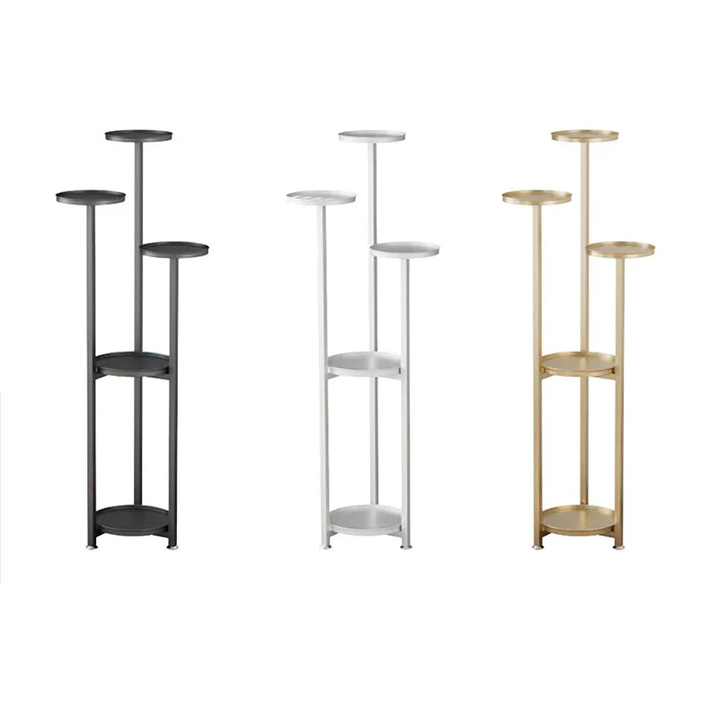 Multi-Tiered Metal Plant Stand – Round Shelves in 3 Height Options