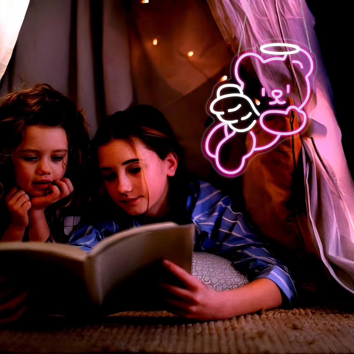 Adjustable Dimmer Bear Neon Light – Warm USB-Powered Ambient Glow