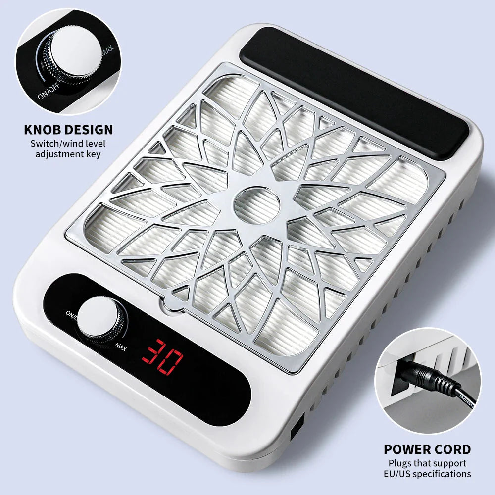Nail Dust Extractor – Strong Suction and Interchangeable Filter