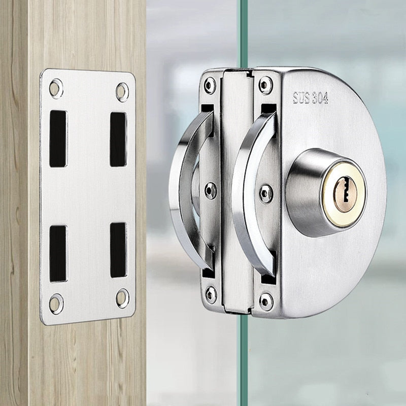 Stainless Steel Sliding Door Lock – No-Drill Safety Latch for Home & Patio