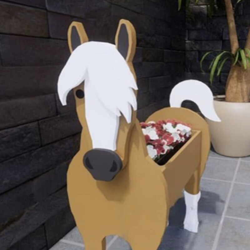 Weatherproof PVC Flower Pot Statue – Charming Animal Planter for Yard, Patio & Balcony Decor