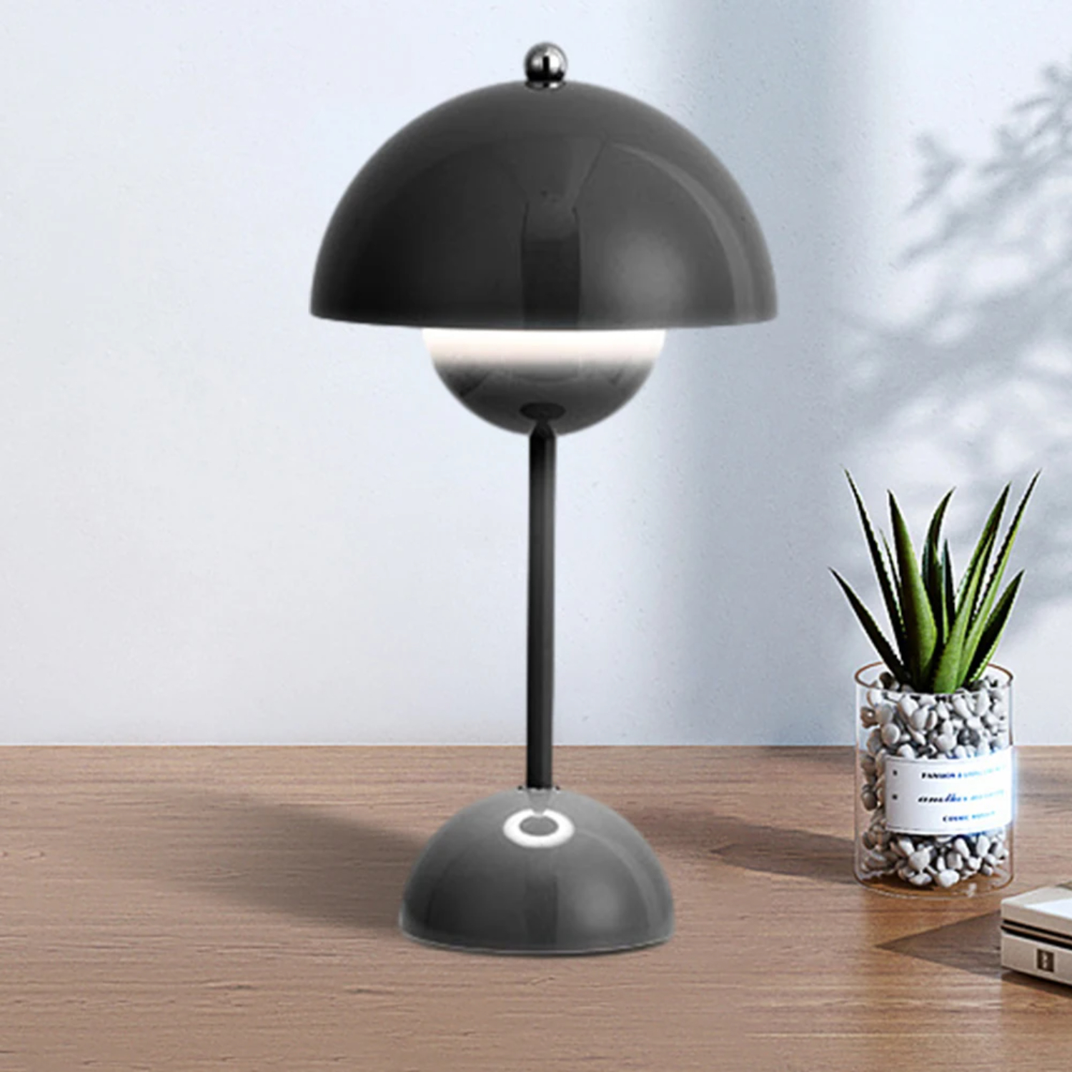 Rechargeable Touch-Controlled LED Table Lamp with Mushroom Design