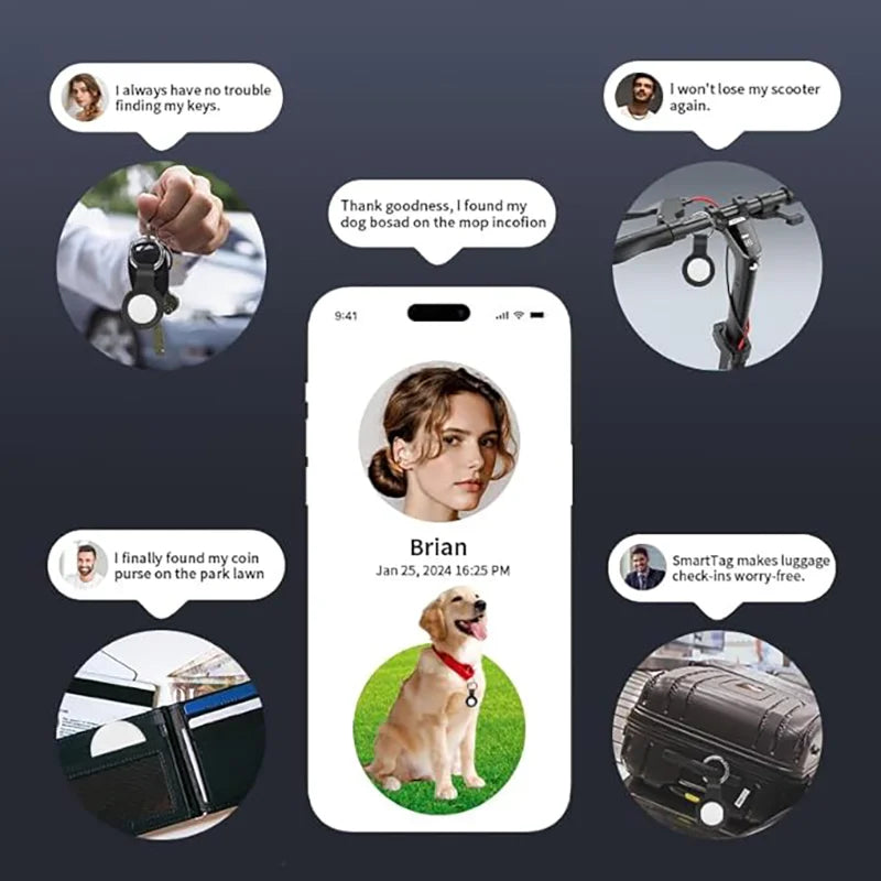 4-Pack Smart Tags for Luggage Tracking with Bluetooth and Find My App
