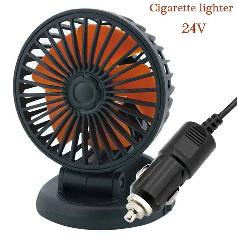 Rotatable Auto Ventilator – 12V/24V/5V with USB or Cigarette Lighter