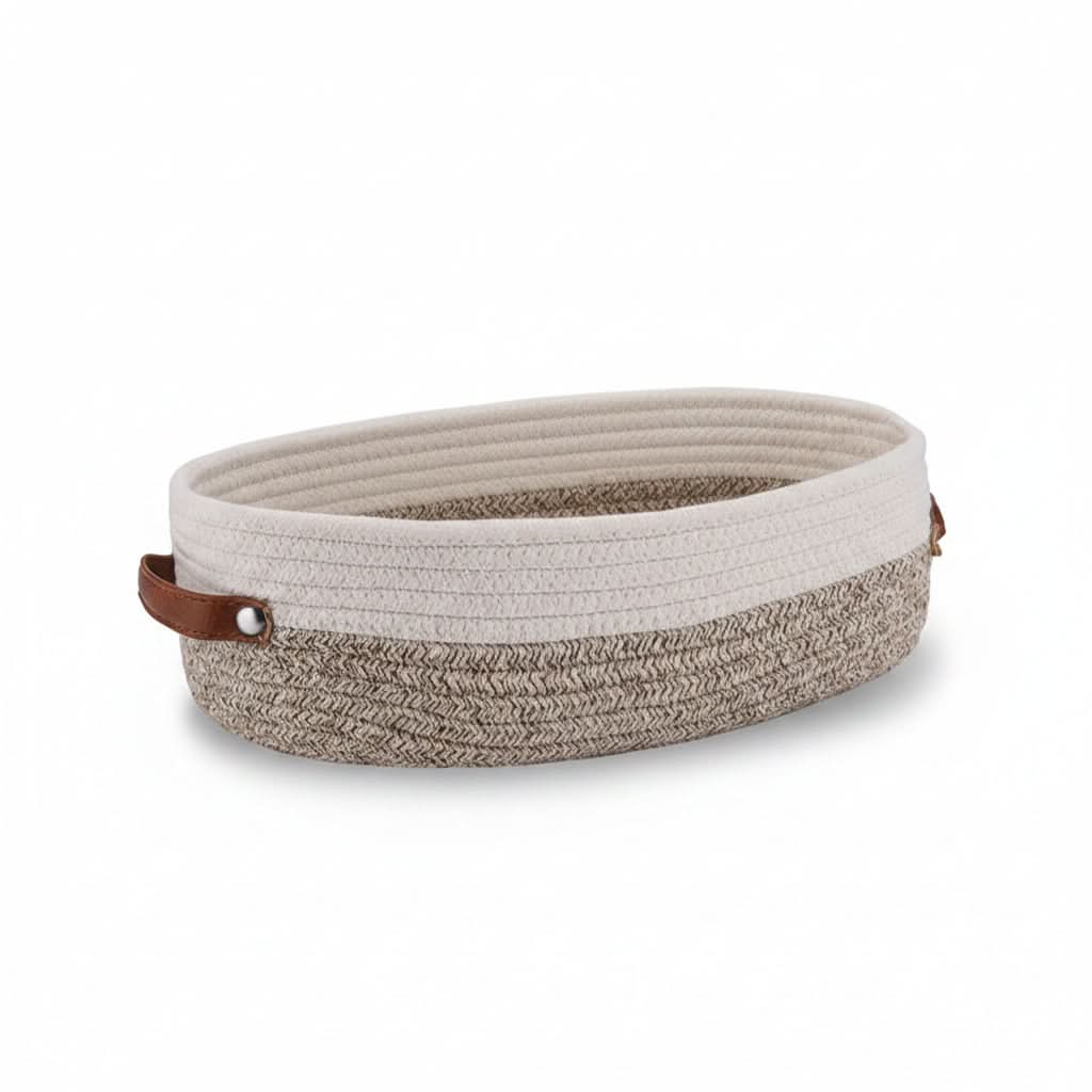 Oval Woven Basket for Bathroom Storage and Organization