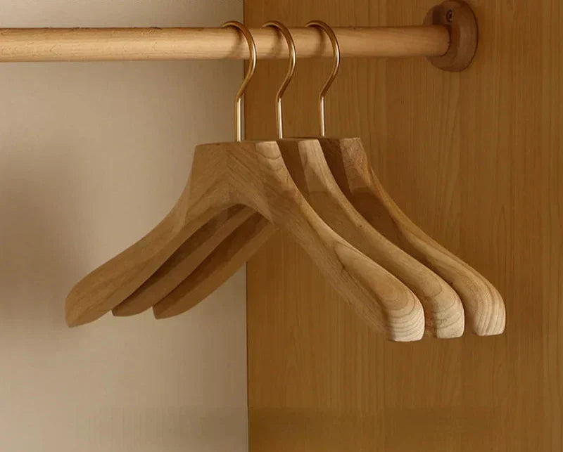 Set of 2 Wide Shoulder Hangers Made from Camphor Wood