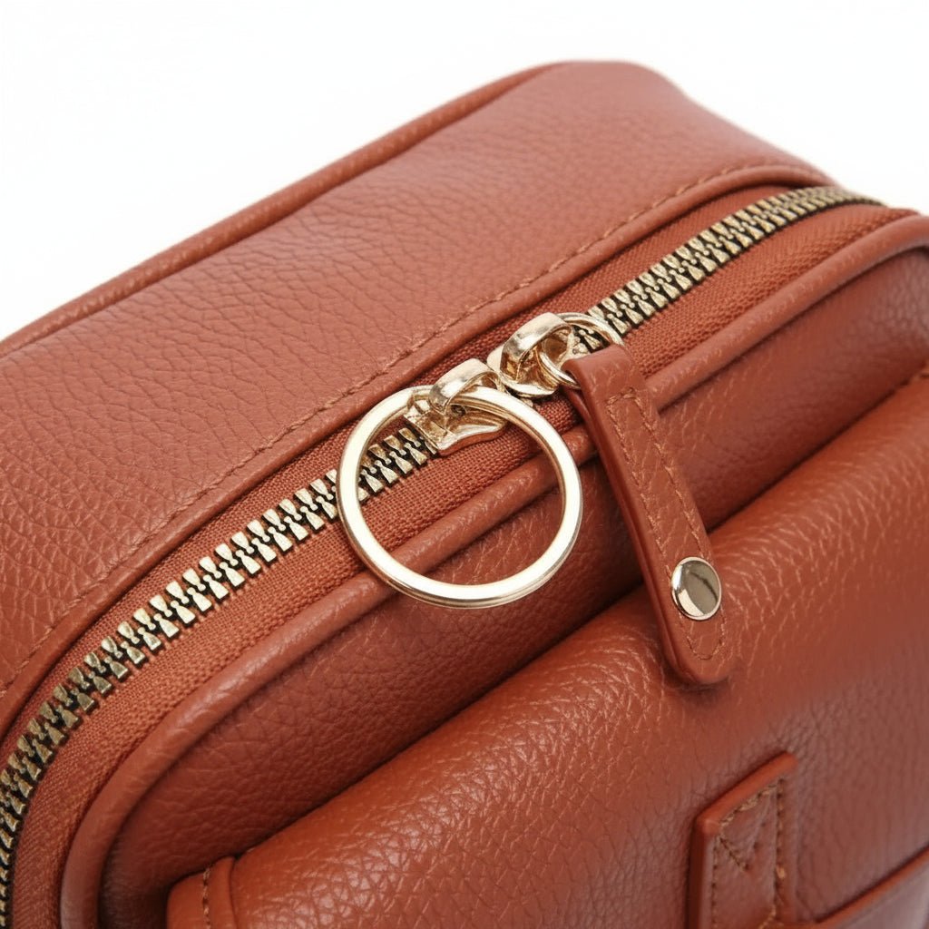 Textured Faux Leather Shoulder Bag – Stylish and Organized Design