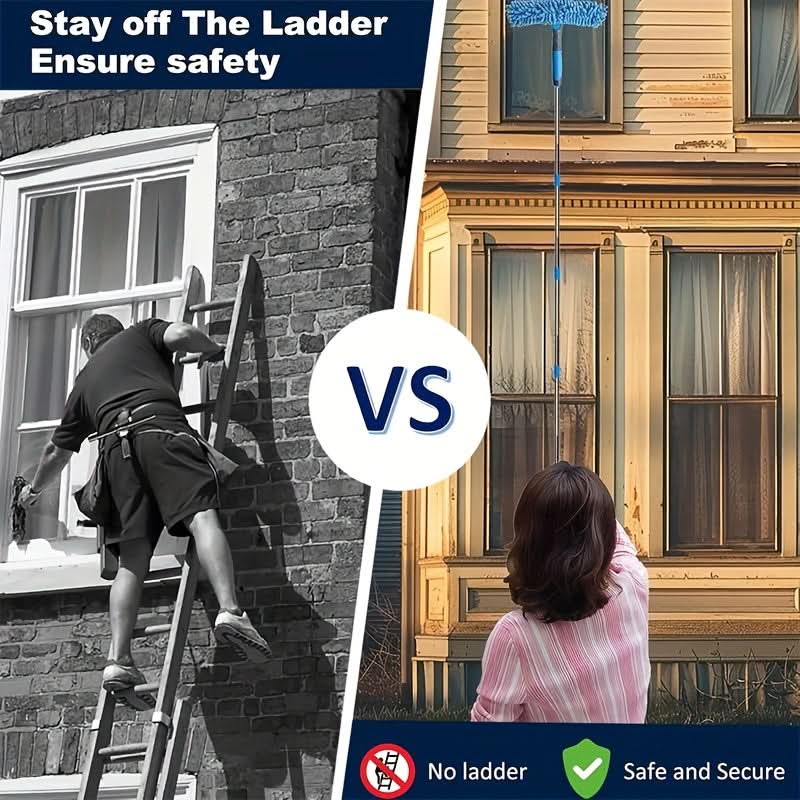 Extendable Window Cleaning Tool for Indoor and Outdoor Use