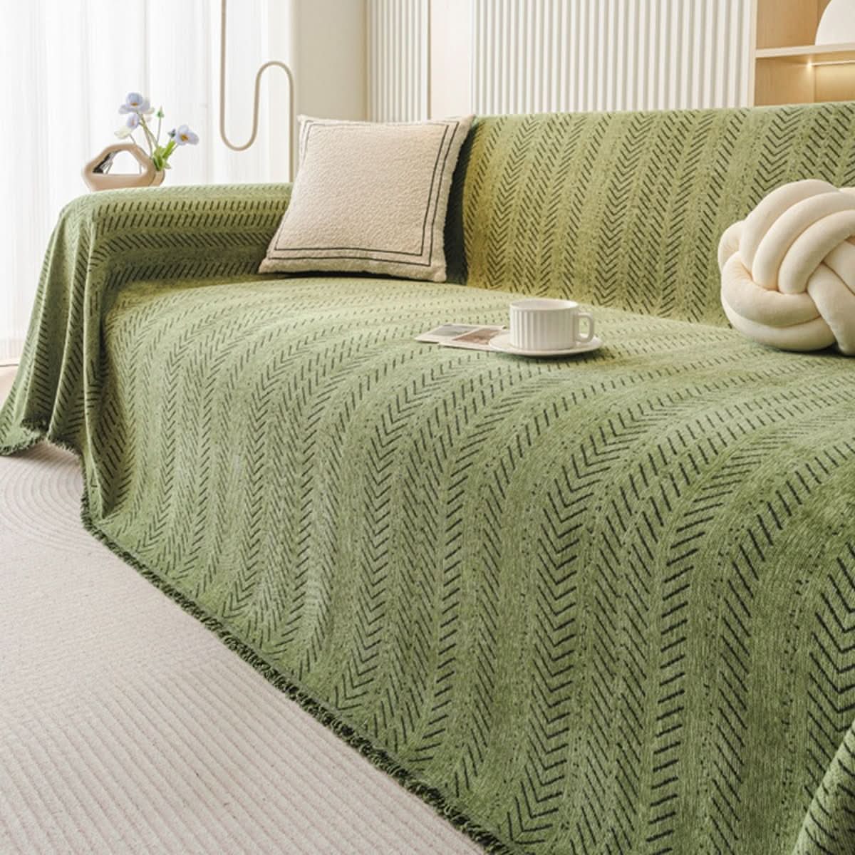 Scratch-Resistant Soft Chenille Sofa Slipcover
