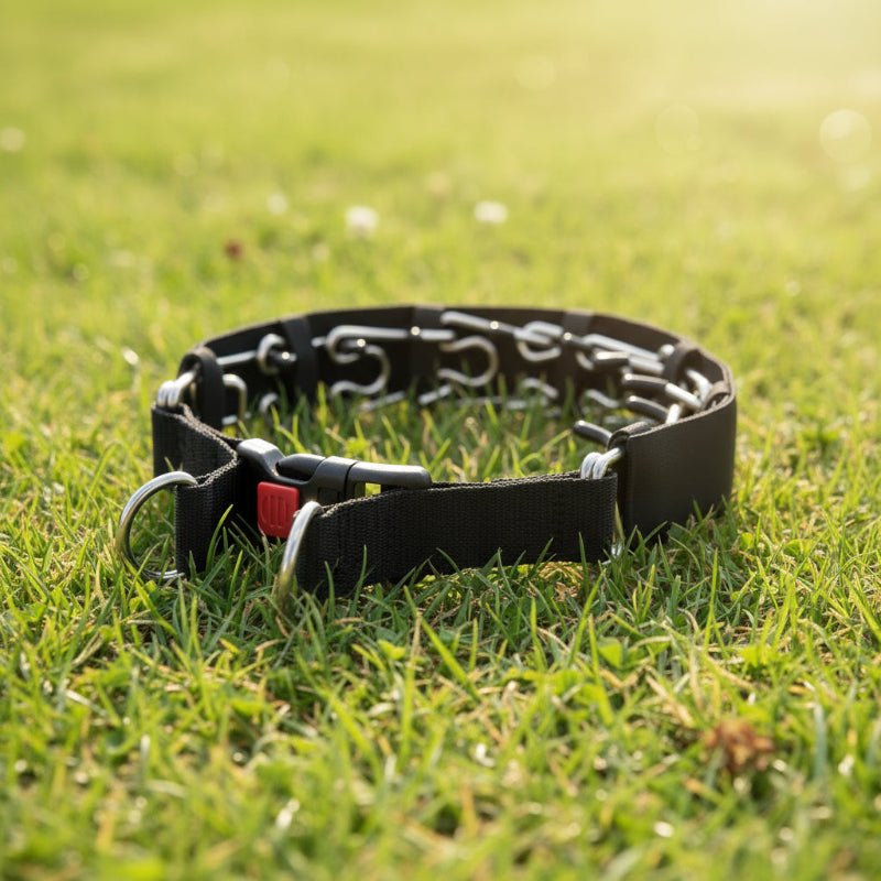 Gentle Control Dog Training Collar with Steel Links and Soft Cover