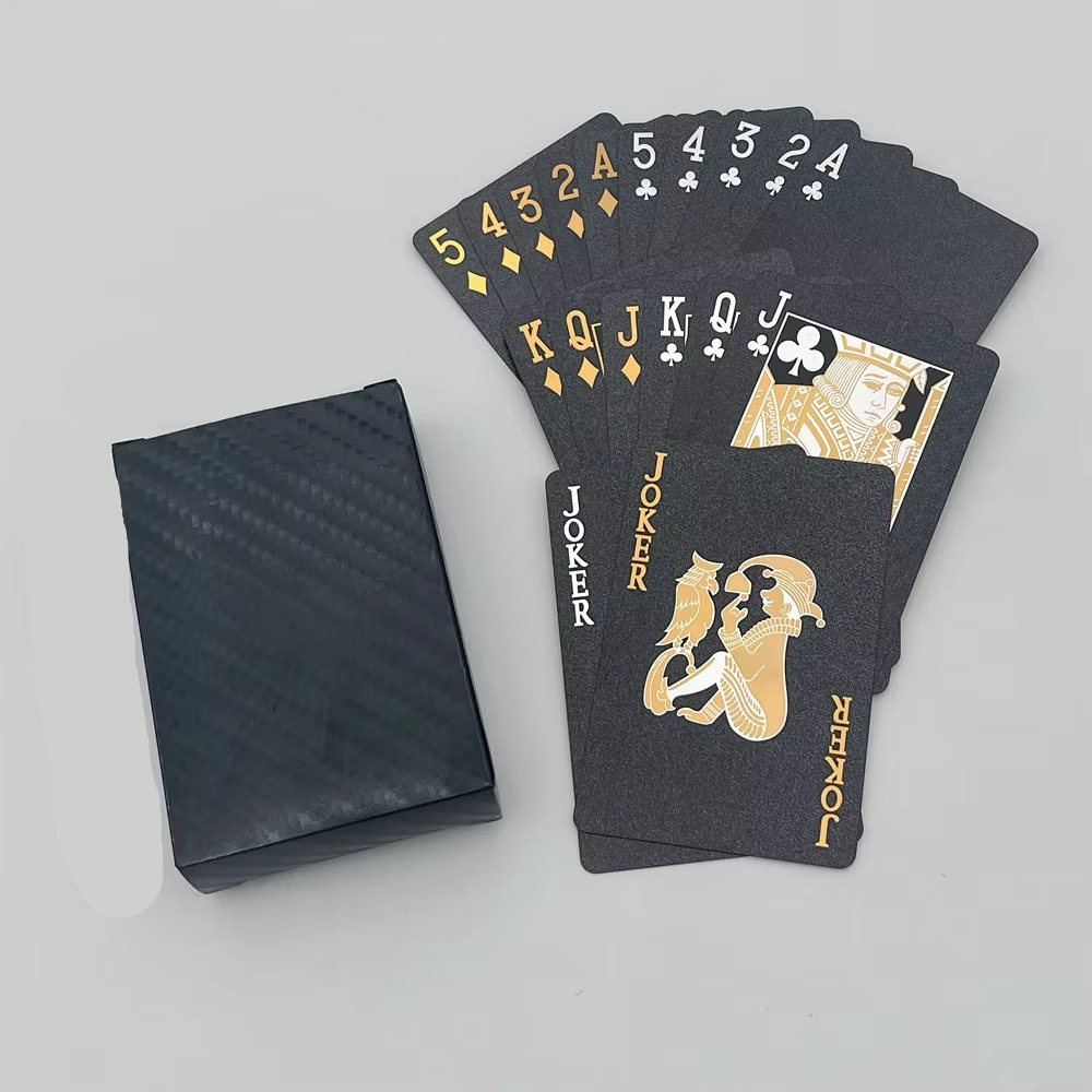 Gold-Printed Plastic Playing Cards – Waterproof for Travel and Gaming