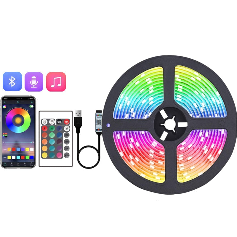 RGB LED Light Strip with Remote and App Control