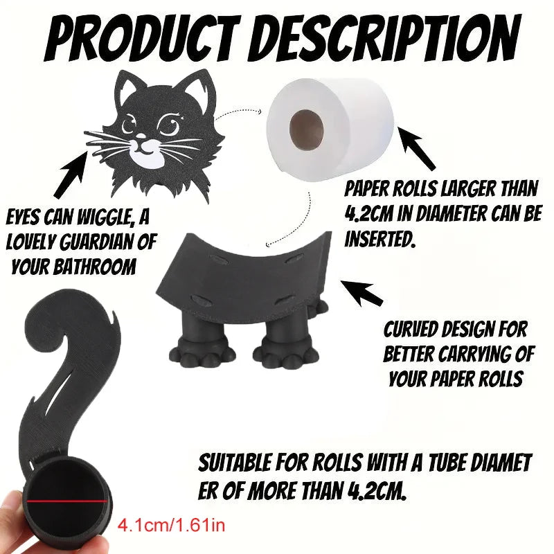 Standing Toilet Paper Holder in Cat Design – Decorative Organizer