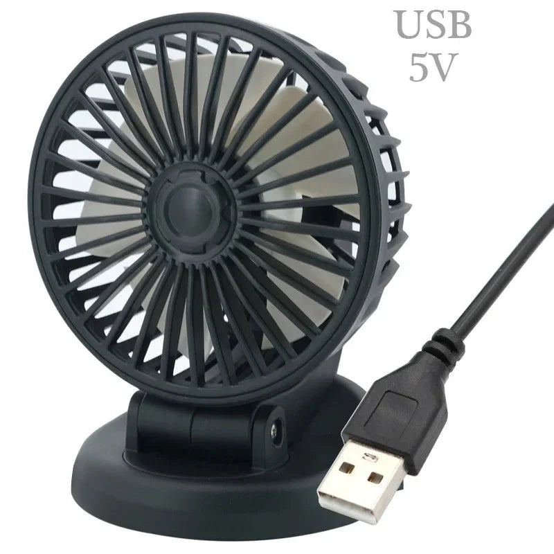 Rotatable Auto Ventilator – 12V/24V/5V with USB or Cigarette Lighter